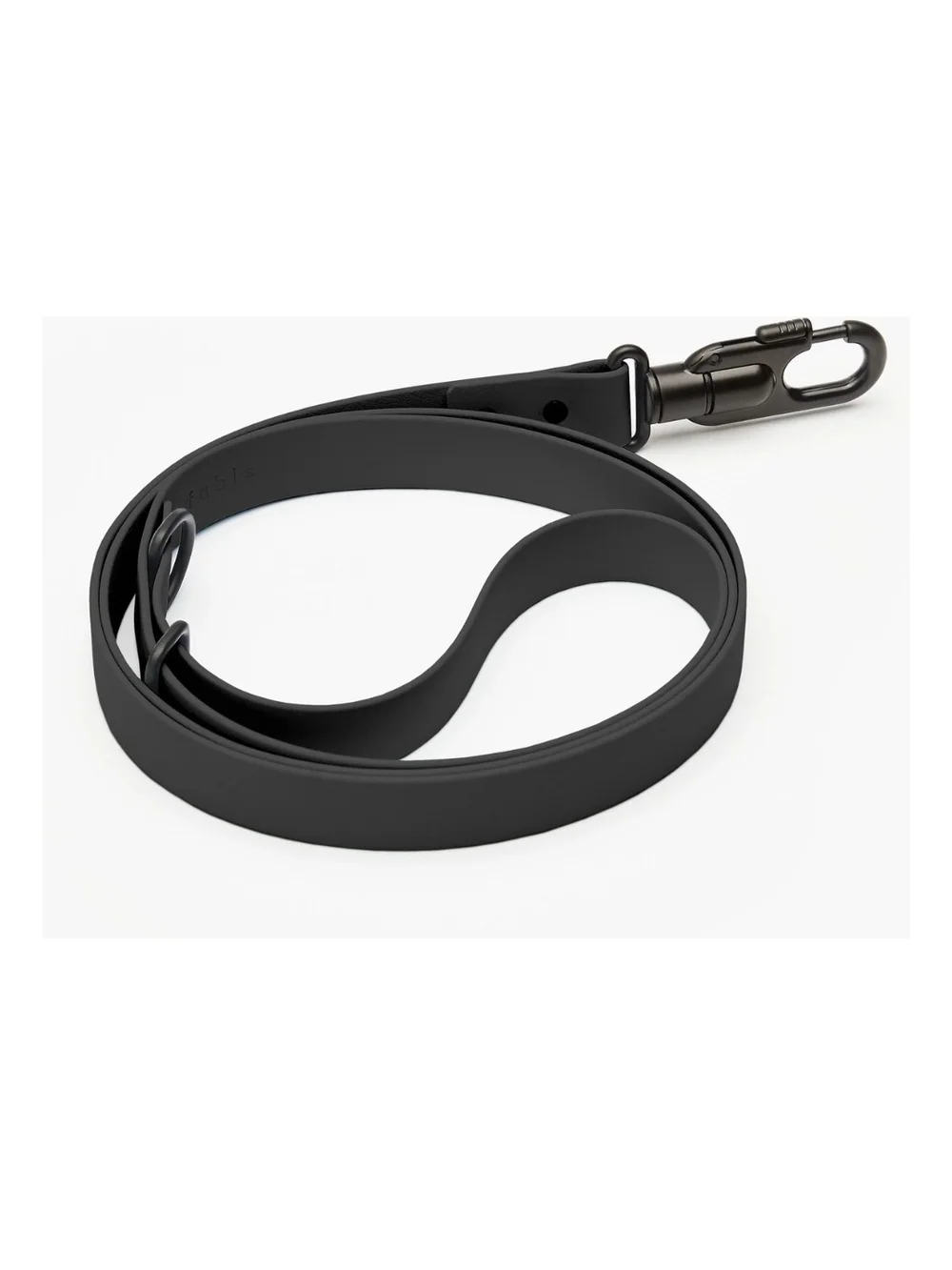 Fable Black Leather Dog Leash with Gunmetal Hardware M